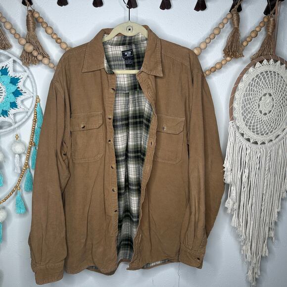 Vintage Junction West Flannel Lined Corduroy Button Jacket - Picture 1 of 4